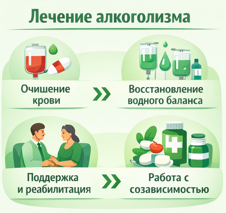 лечение алкоголизма в Верхней Пышме этапы